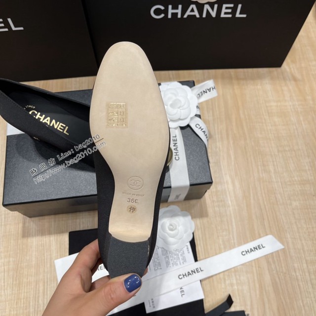Chanel專櫃經典款女士拼色單鞋 香奈兒頂級版本平跟鞋高跟鞋 dx2590